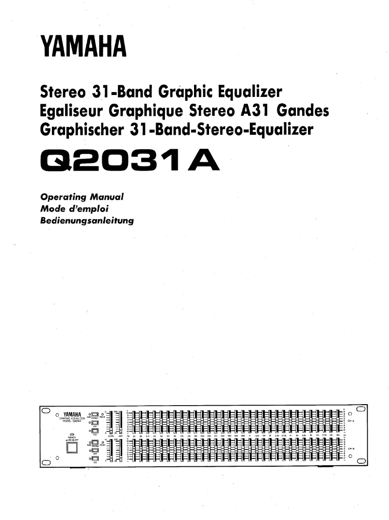 Page 1 of the manual User Manual Yamaha Q2031A