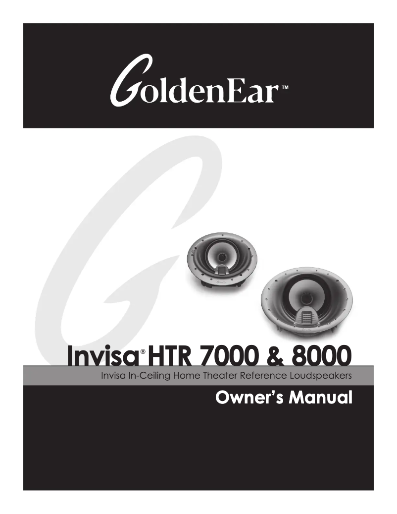 Page 1 of the manual User Manual GoldenEar Invisa HTR 7000