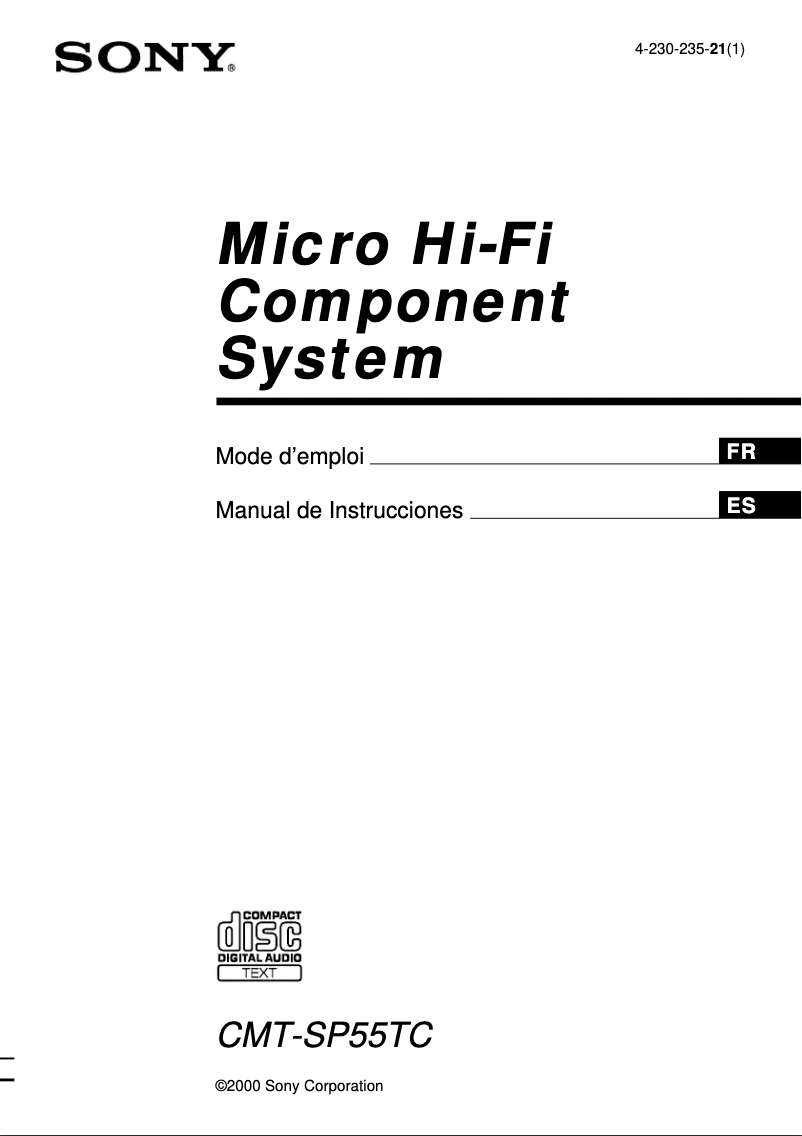 Page 1 of the manual User Manual Sony CMT-SP55TC