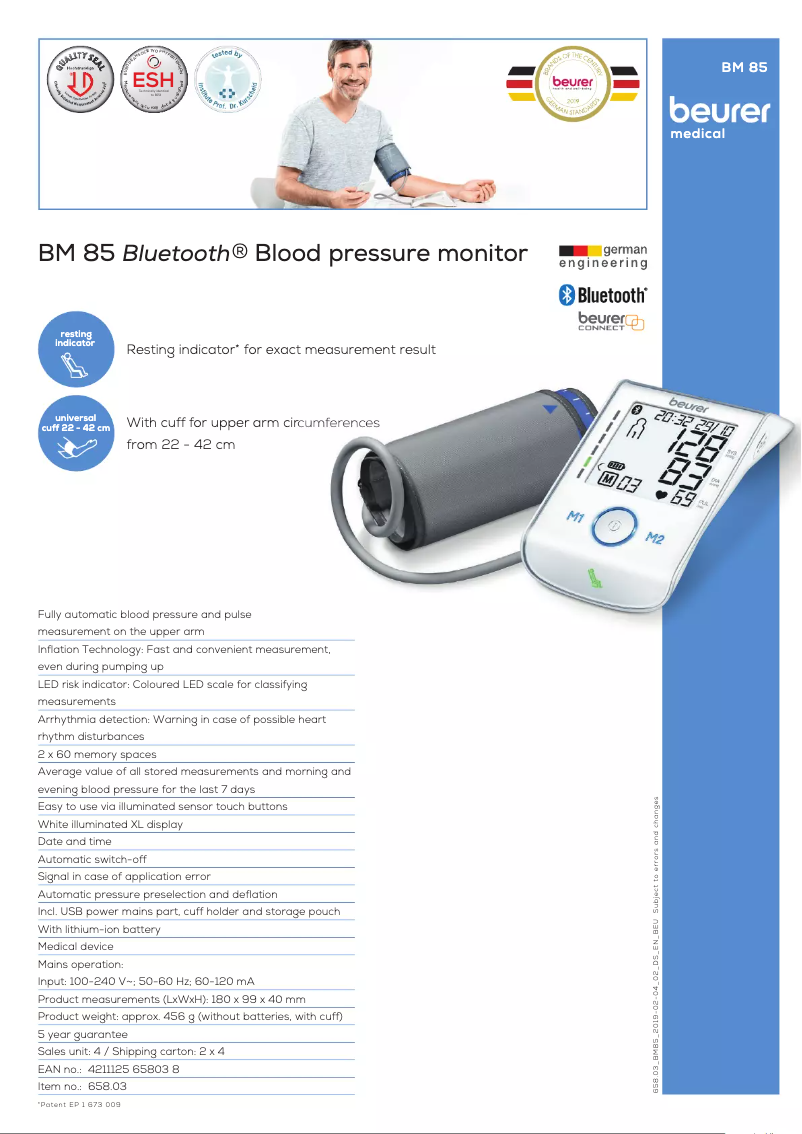 First page image of the manual for BM 85