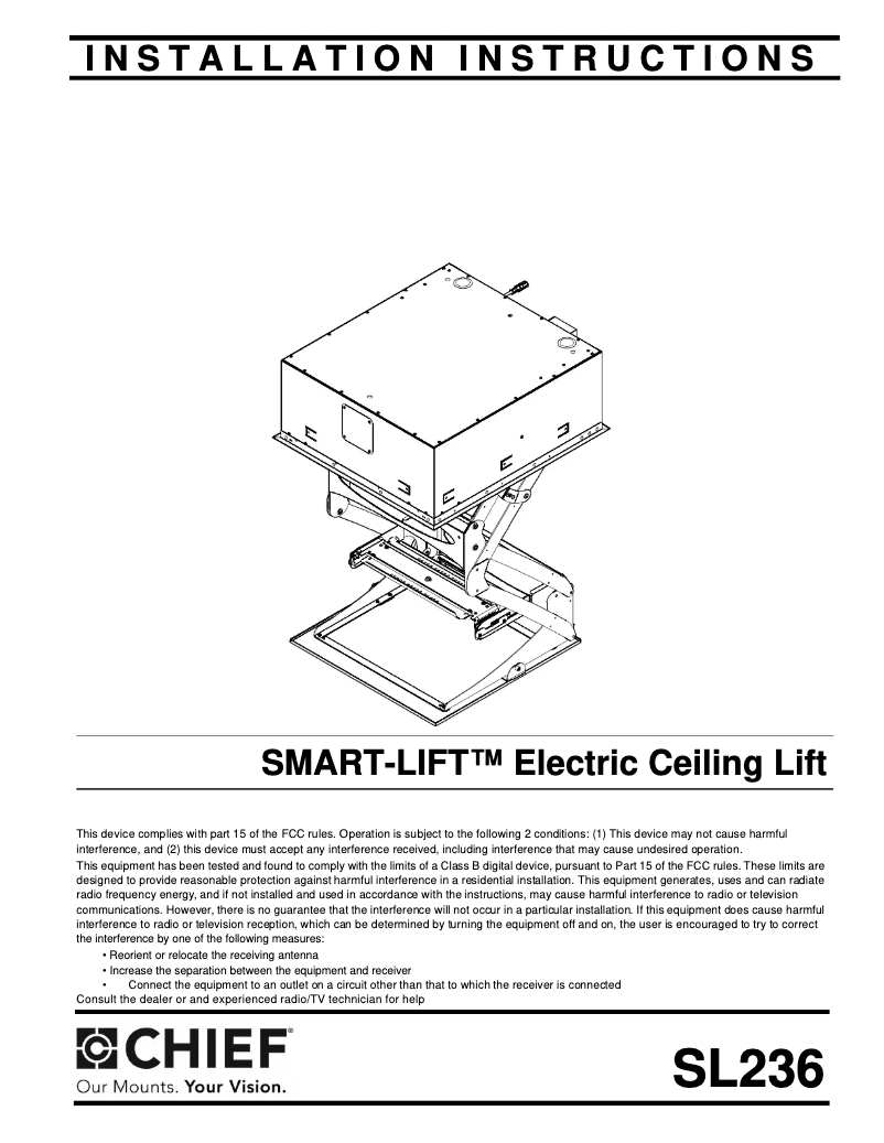 Page 1 of the manual User Manual Chief SL236SP