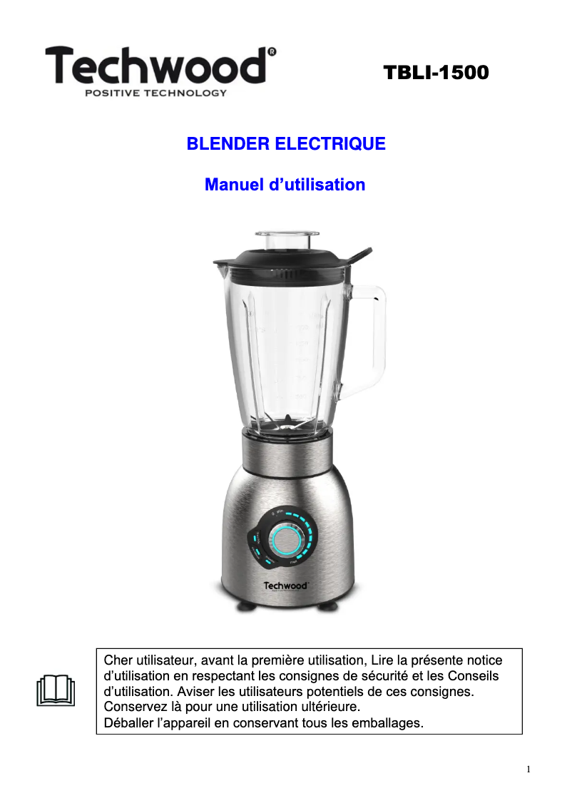 First page image of the manual for TBLI-360