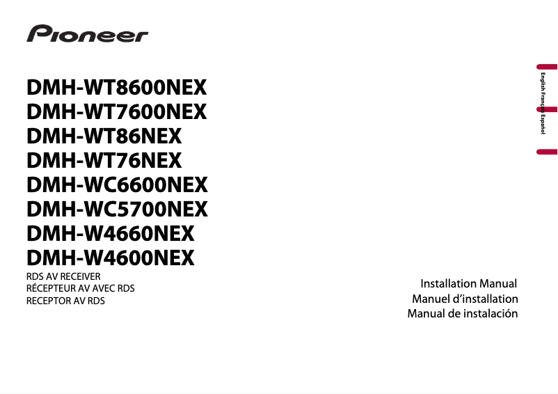First page image of the manual for DMH-WT86NEX