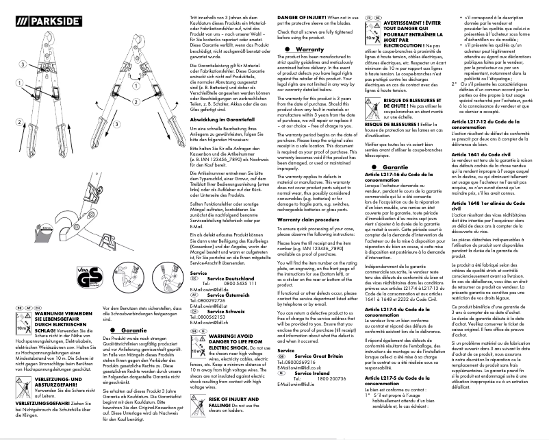 Page 1 of the manual User Manual Parkside HG06253