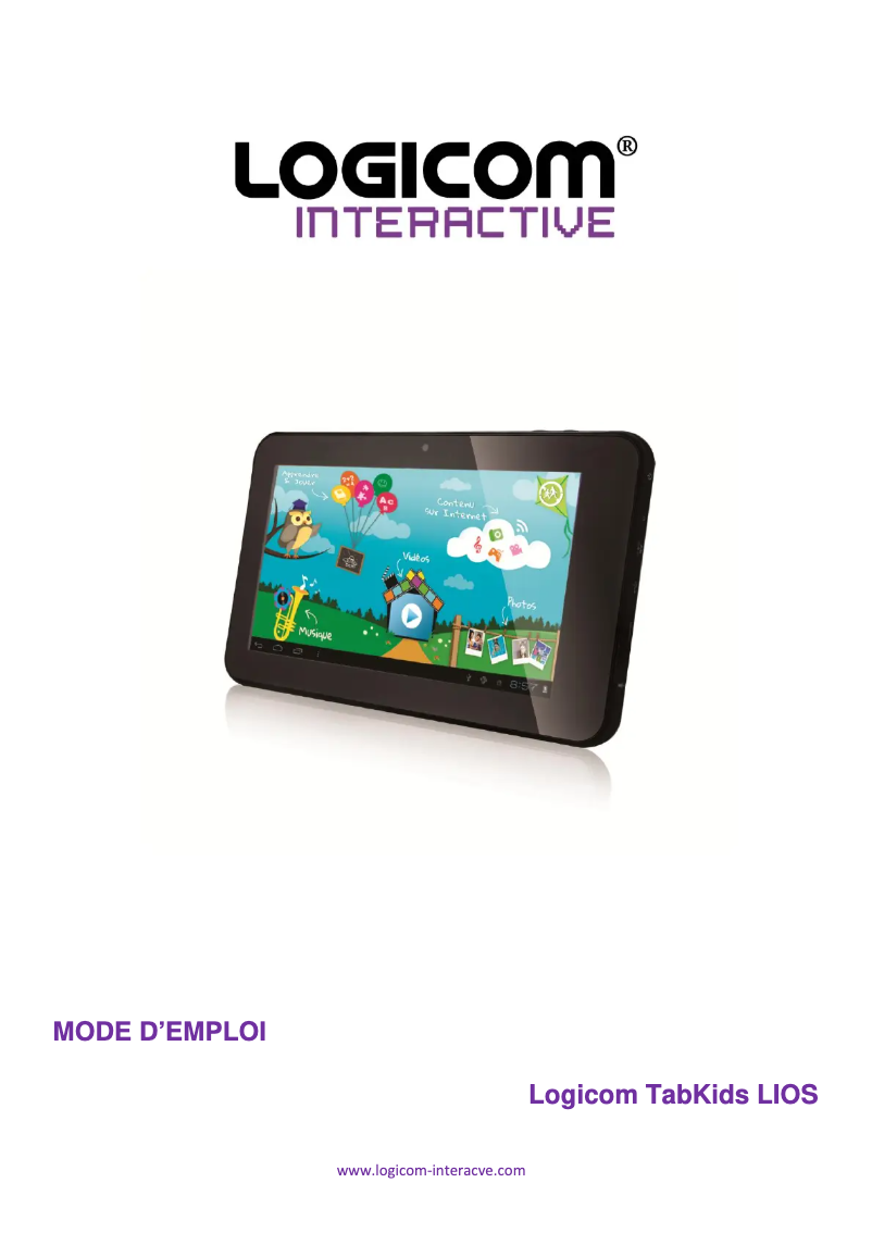 Page 1 of the manual User Manual Logicom TabKids LIOS