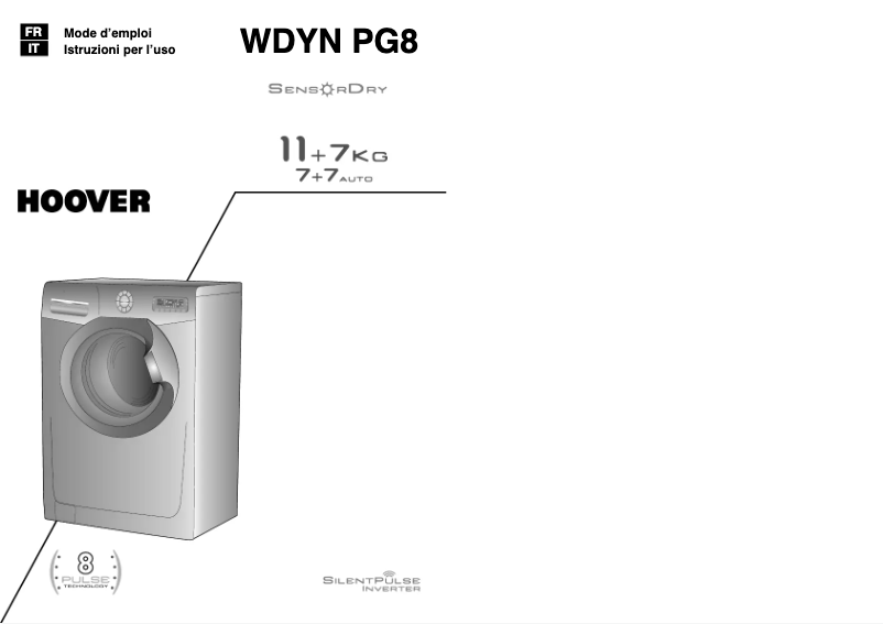Page 1 of the manual User Manual Hoover WDYN 11746PG8-80