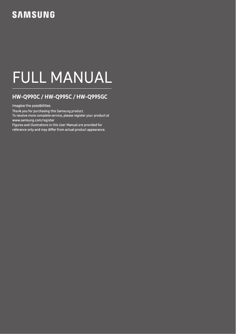 First page image of the manual for HW-Q990C