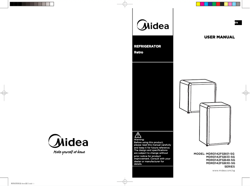 Page 1 of the manual User Manual Midea MDRD142FGB01-SG