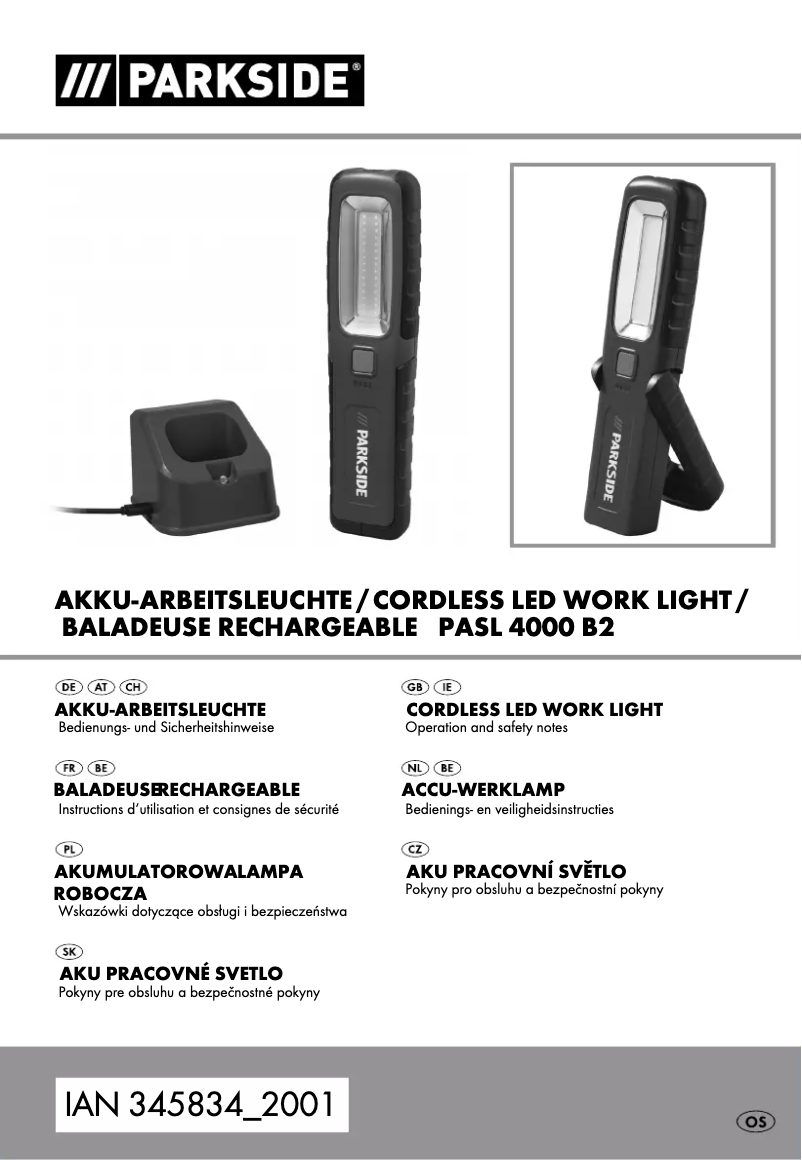 Page 1 of the manual User Manual Parkside PASL 4000 B2