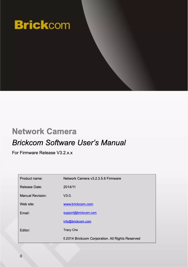 Page 1 of the manual User Manual Brickcom FB-200Np
