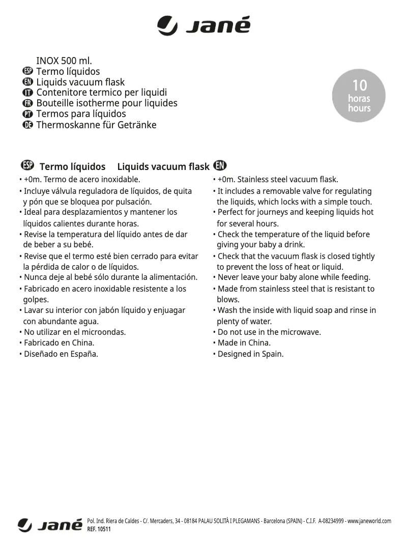 First page image of the manual for Thermal Flask