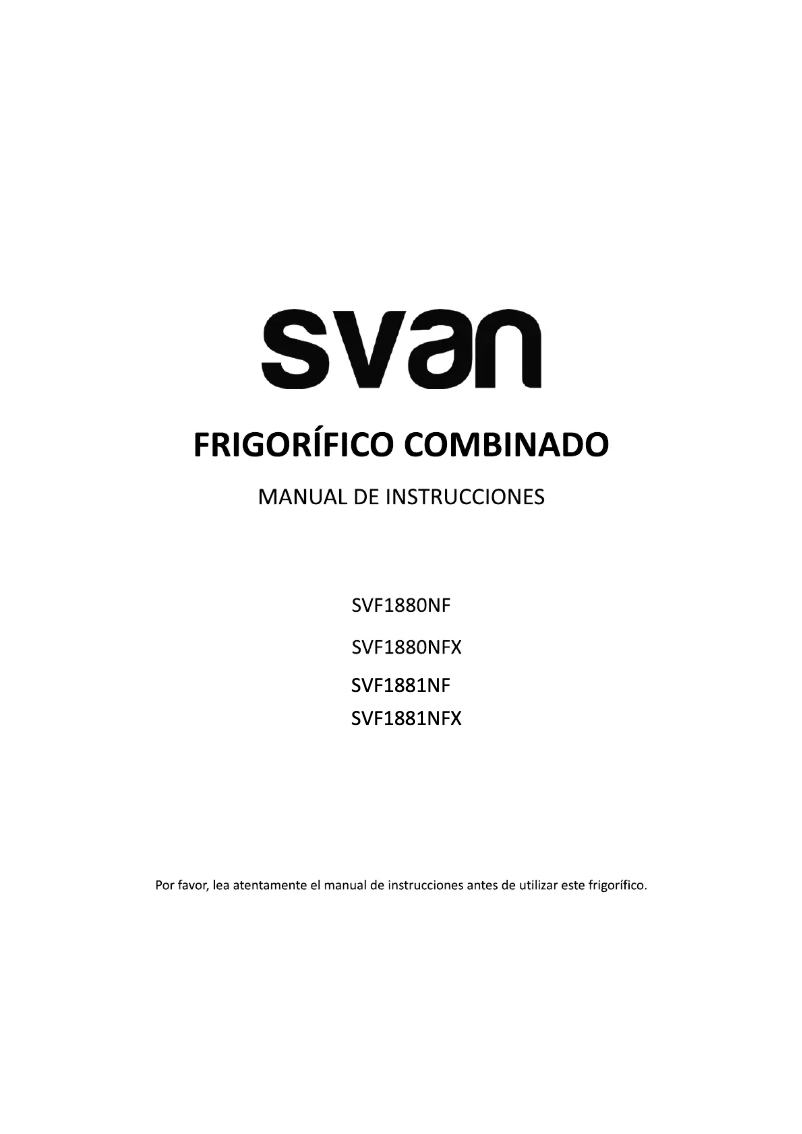 First page image of the manual for SVF1881NF