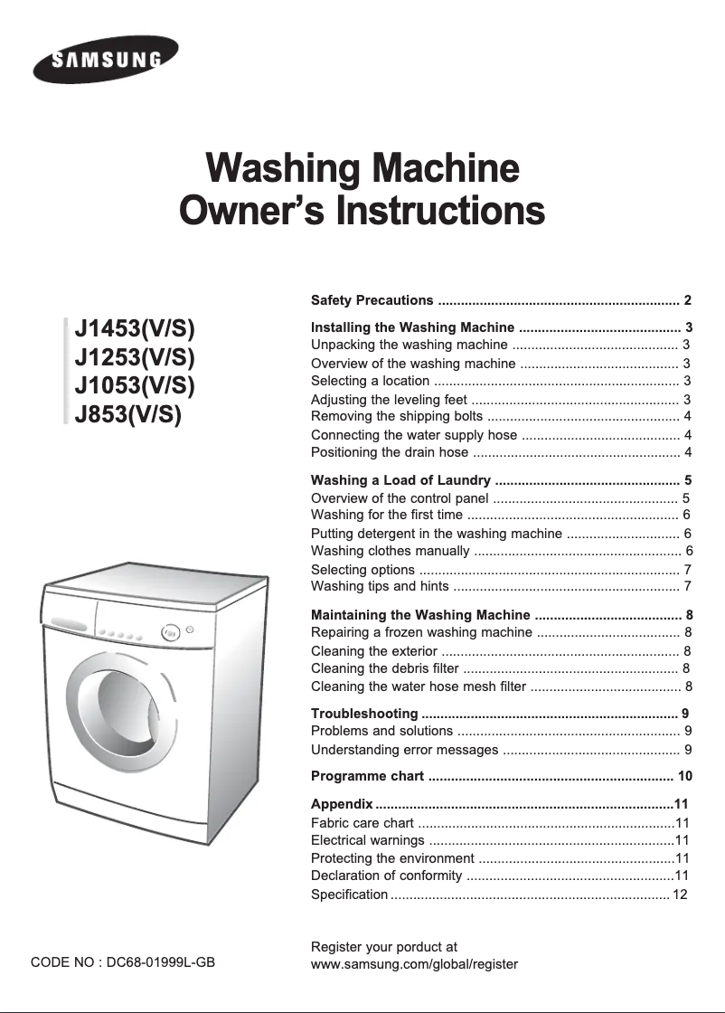 First page image of the manual for J1053
