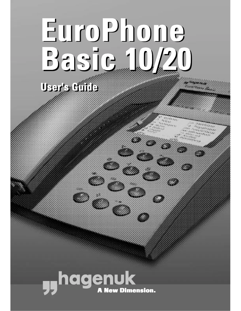 Page 1 of the manual User Manual Hagenuk EuroPhone Basic 10
