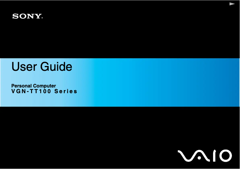 Page 1 of the manual User Manual Sony Vaio VGN-TT190