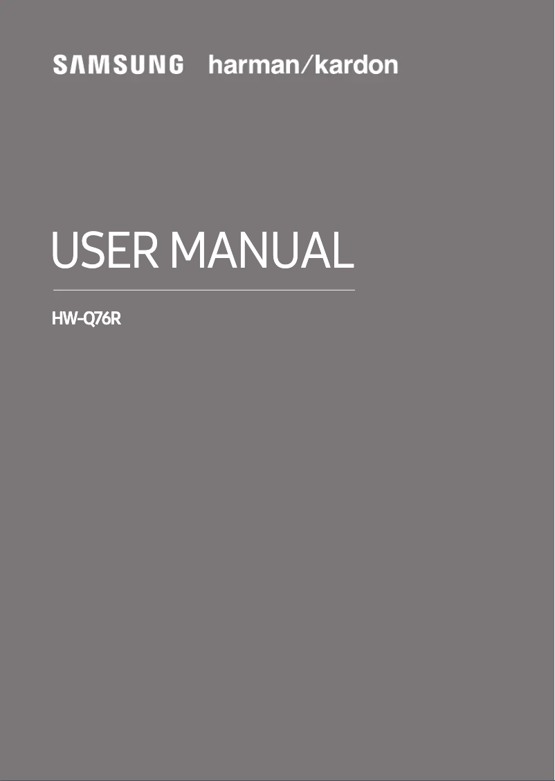 Page 1 of the manual Quick Start Guide Samsung HW-Q76R