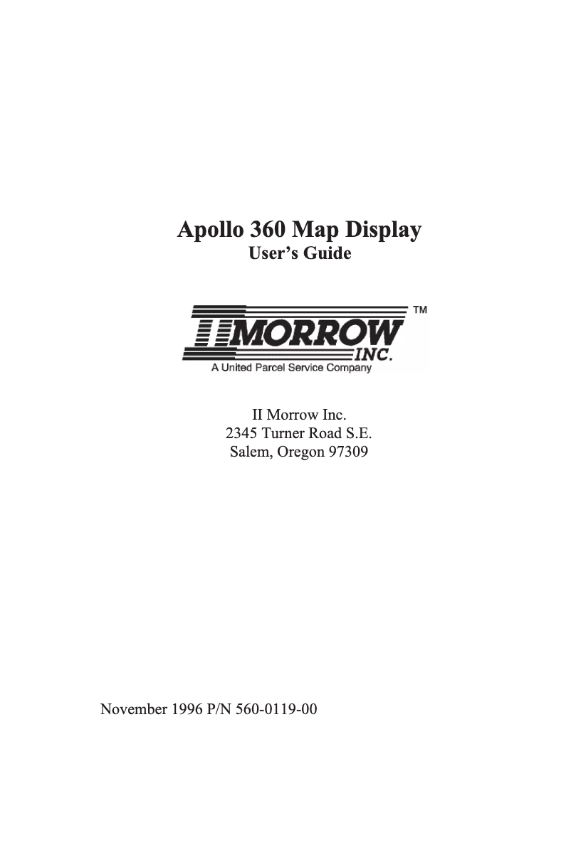 Page 1 of the manual User Manual Garmin Apollo 360 MAP