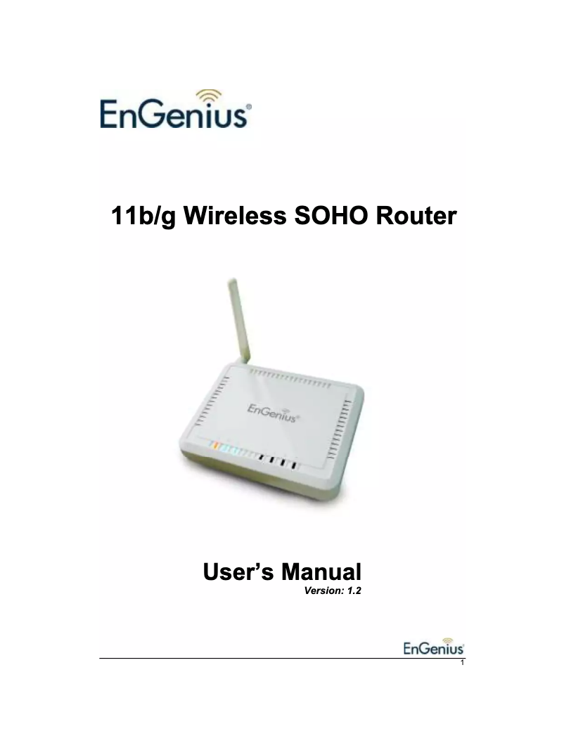 Page 1 of the manual User Manual EnGenius ESR-1221 EXT