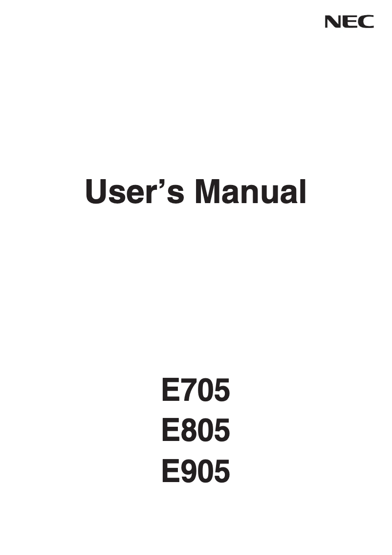 First page image of the manual for E905-AVT