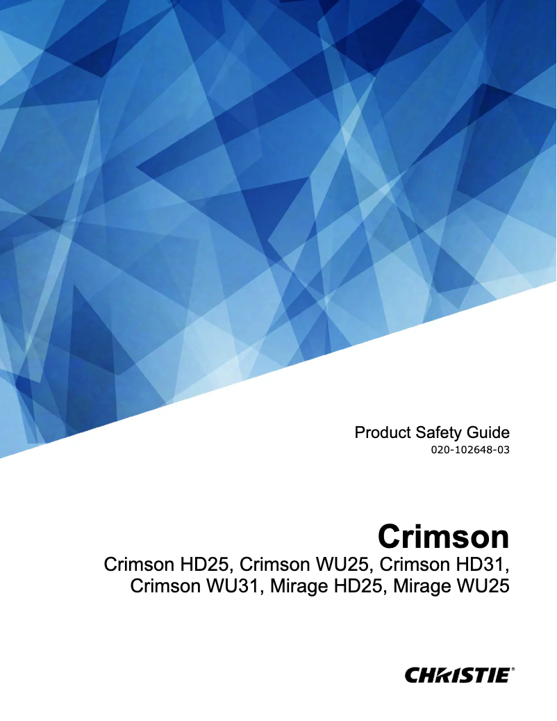 First page image of the manual for Crimson WU31