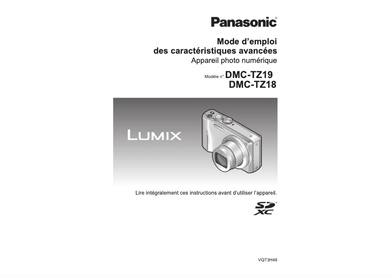 First page image of the manual for Lumix DMC-TZ19