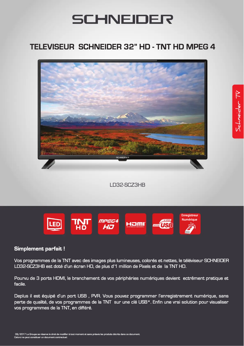 Page 1 of the manual Technical Sheet Schneider LD32-SCZ3HB