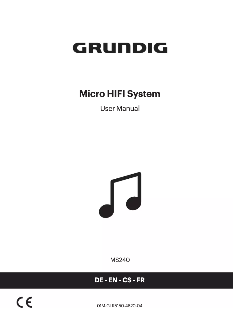 Page 1 of the manual User Manual Grundig MS 240