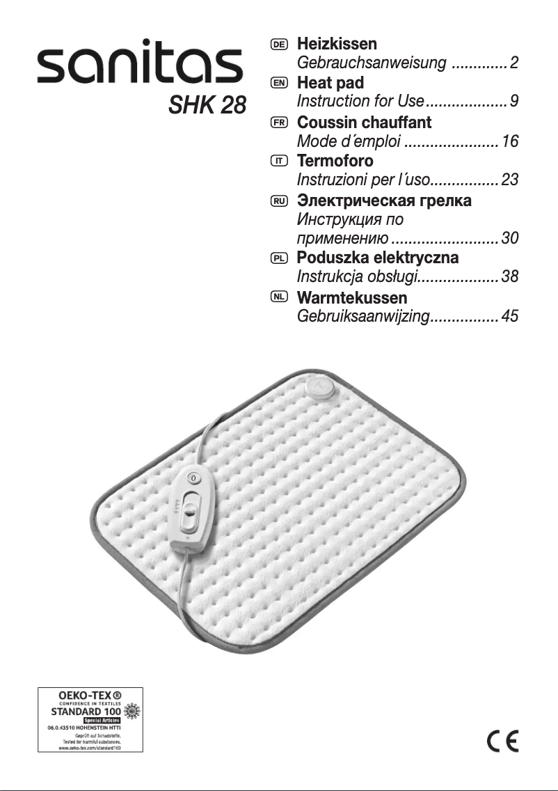 First page image of the manual for SHK 28