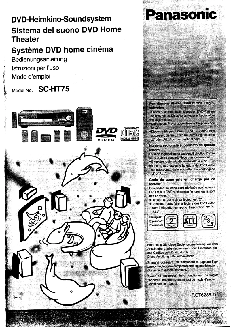 First page image of the manual for SA-HT75