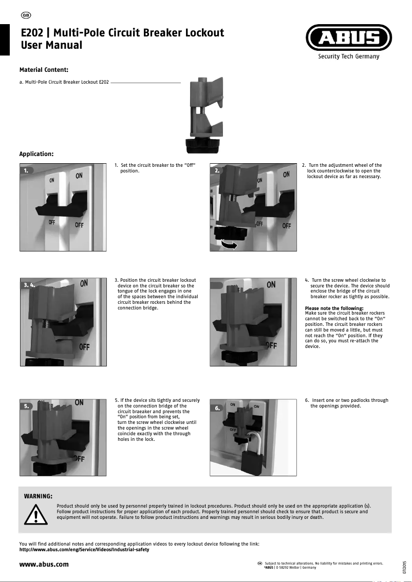 Page 1 of the manual User Manual Abus E202