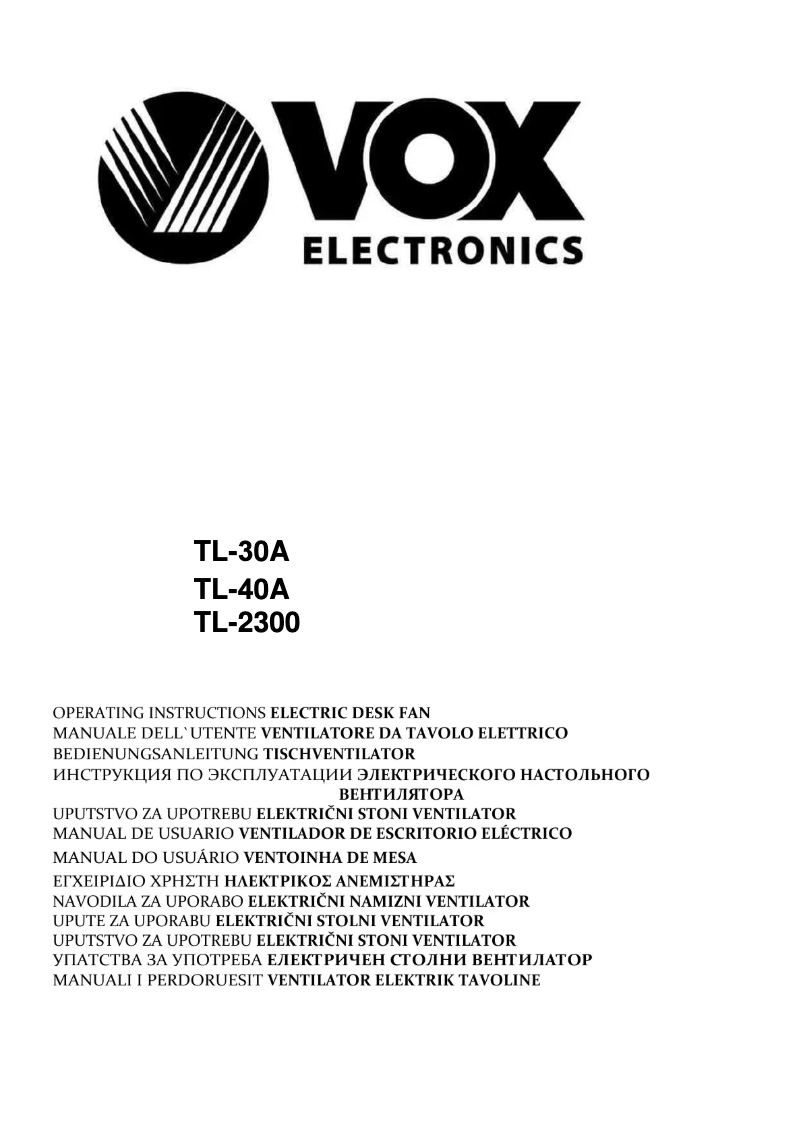 First page image of the manual for TL 2300