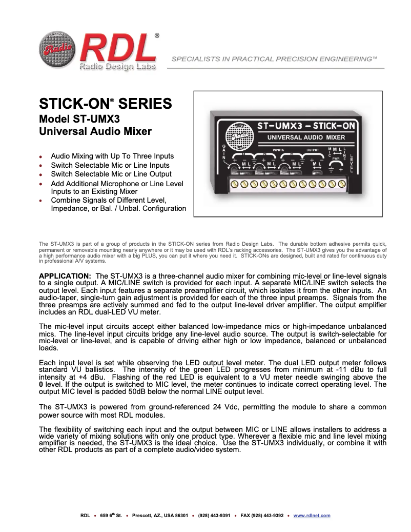 First page image of the manual for ST-UMX3