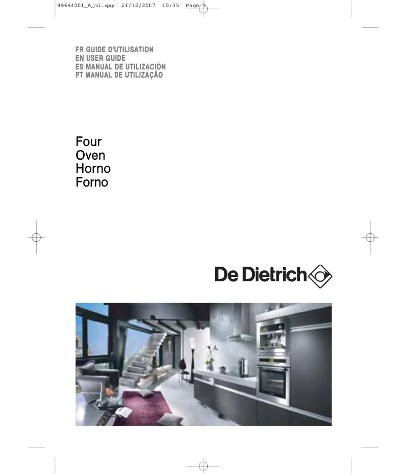 Page 1 of the manual User Manual De Dietrich DOD798