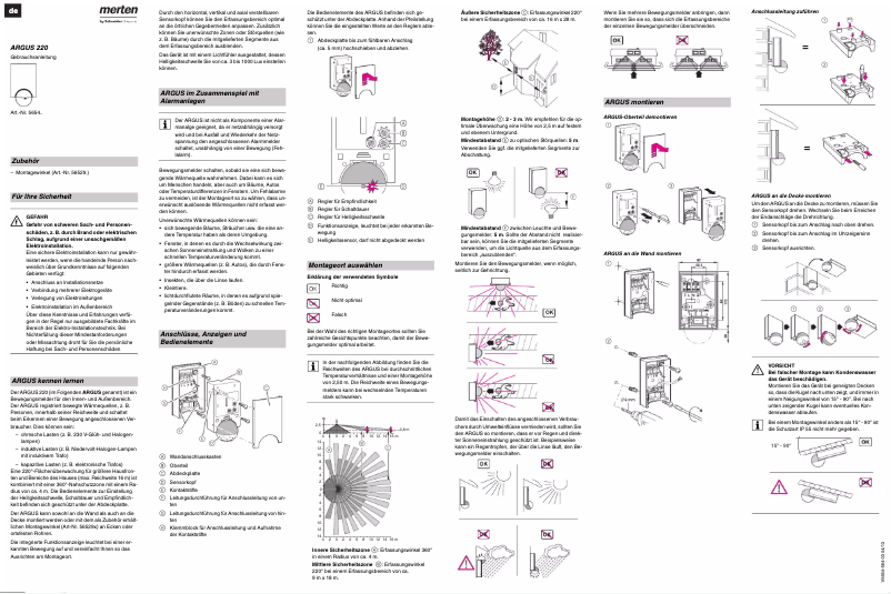 Page 1 of the manual User Manual Merten ARGUS 220
