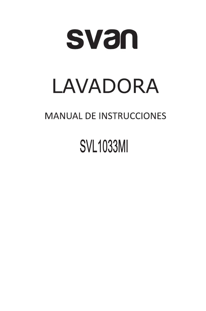 Page 1 of the manual User Manual SVAN SVL1033MI