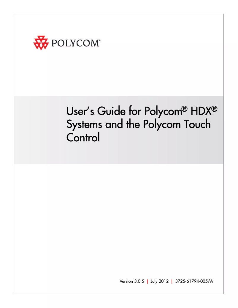 First page image of the manual for Touch Control