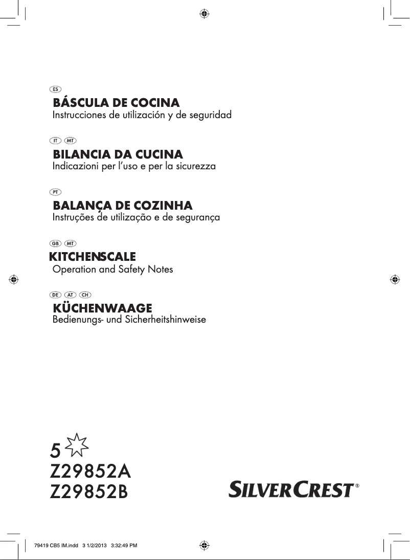 First page image of the manual for Z29852A