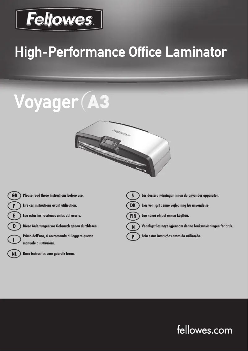 Page 1 of the manual User Manual Fellowes Voyager