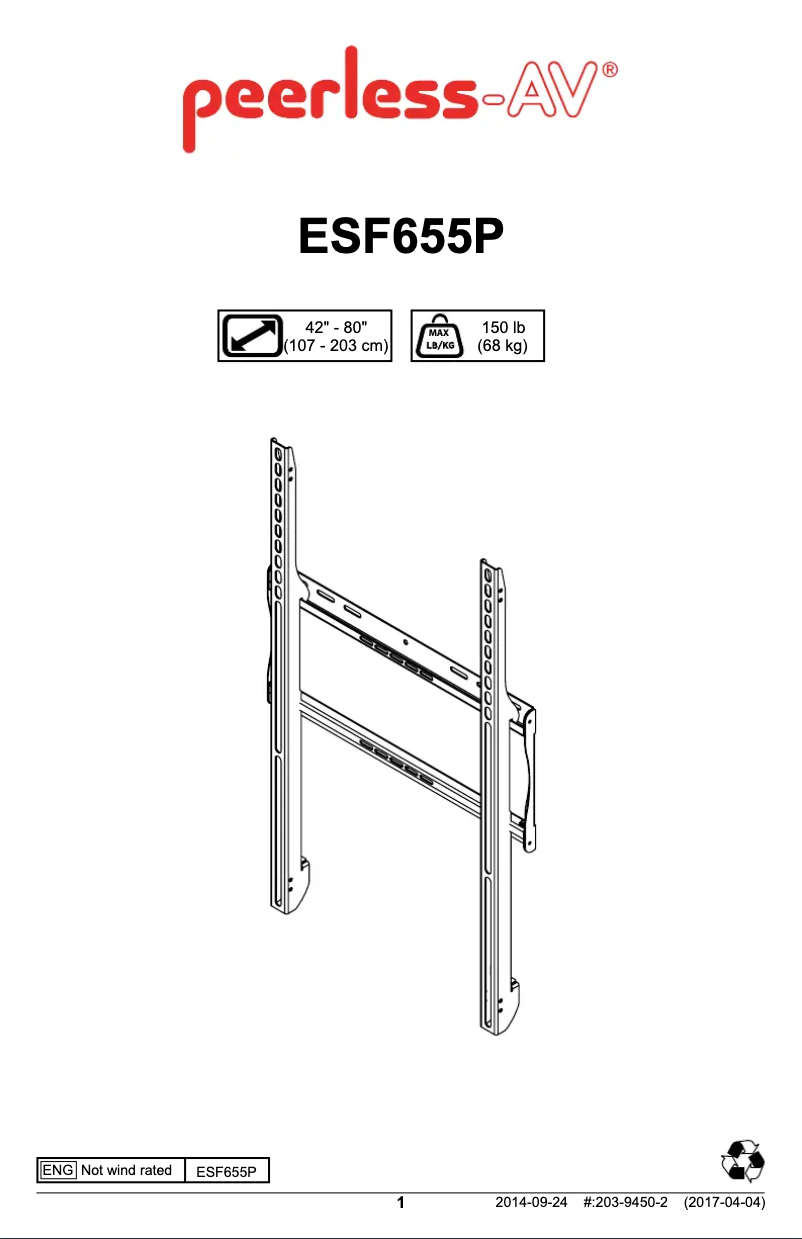 Page 1 of the manual User Manual Peerless-AV ESF655P