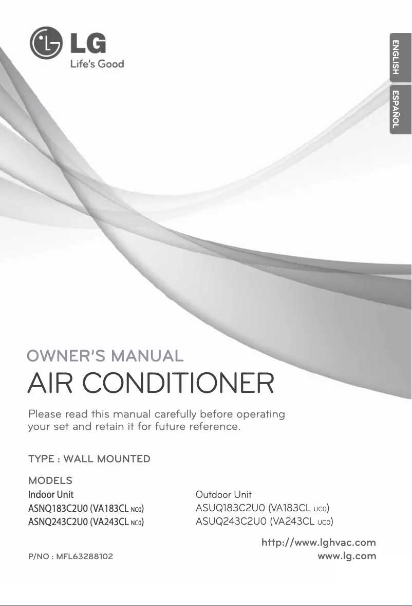 First page image of the manual for VA183CL