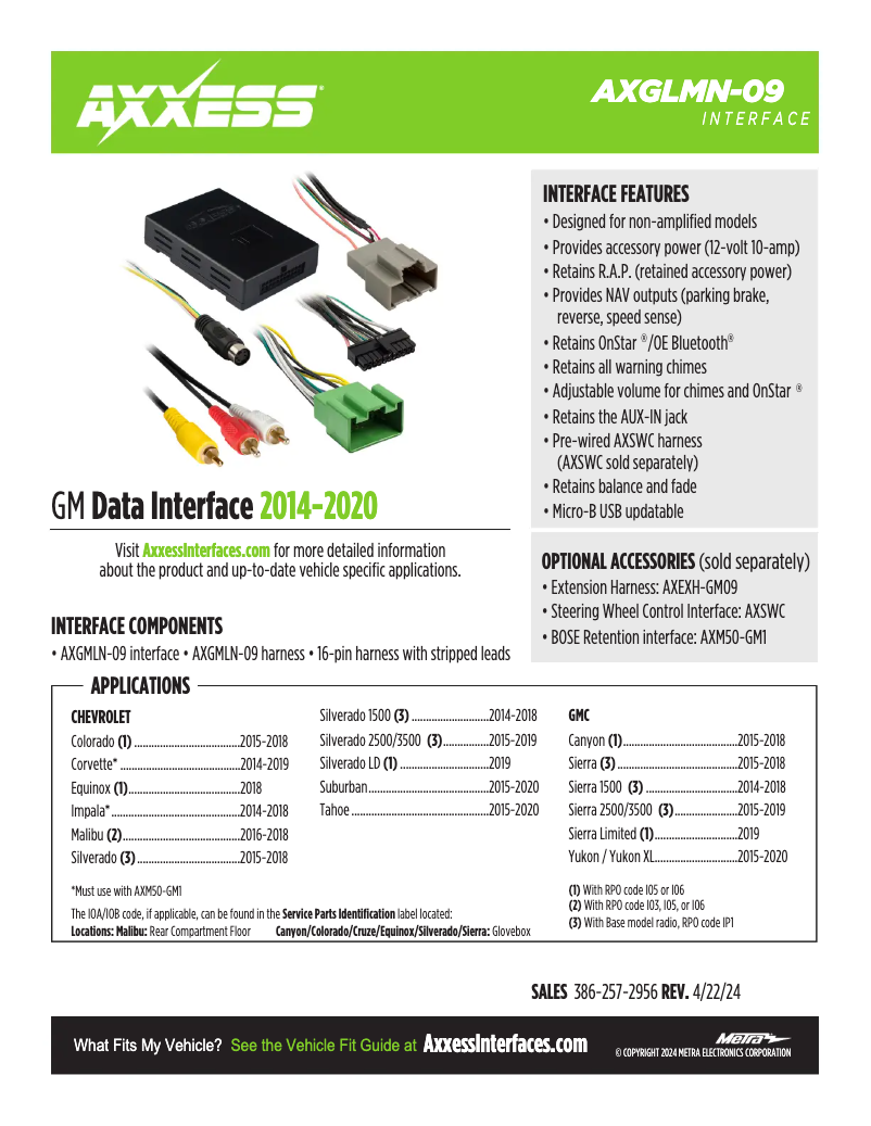 First page image of the manual for AXGMLN-09