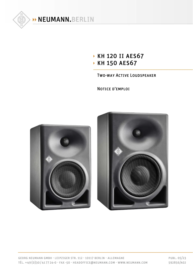 Page 1 de la notice Manuel utilisateur Neumann KU 100