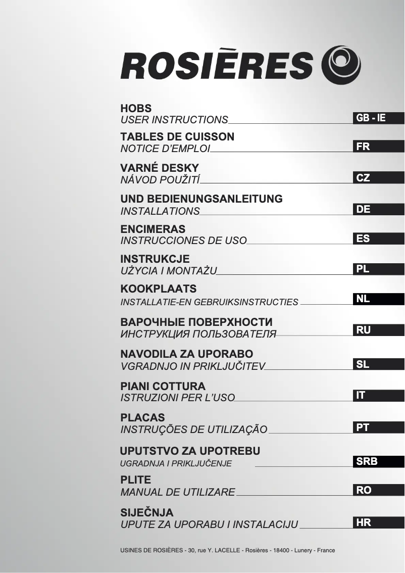 First page image of the manual for RGV 74 WFM PN