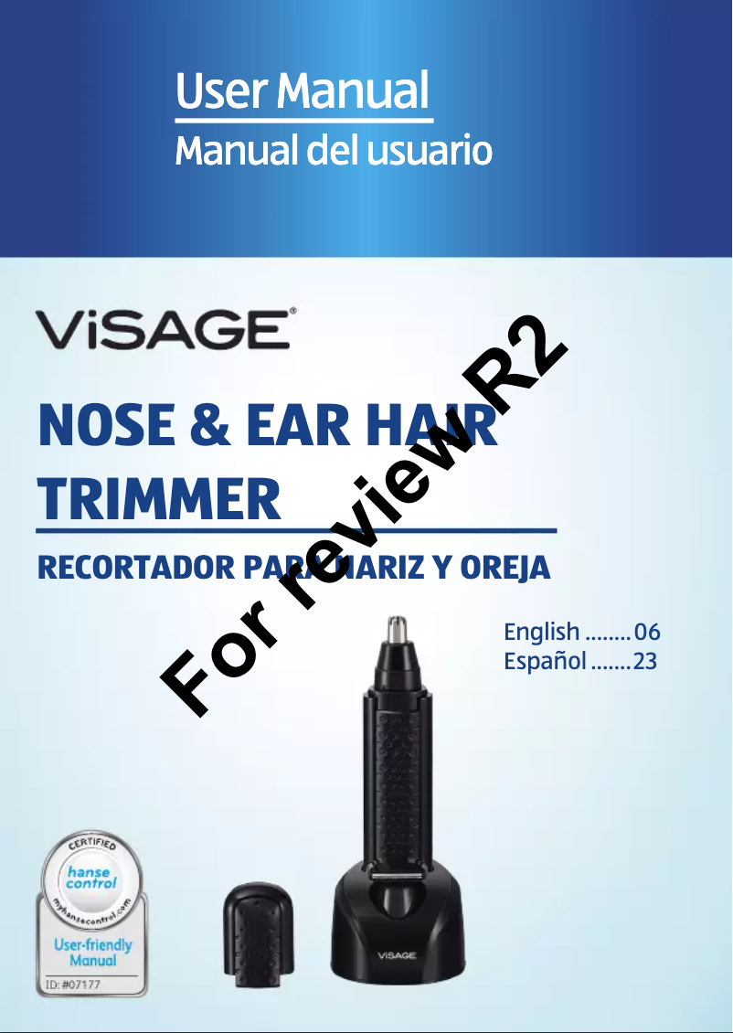 First page image of the manual for Nose & Ear Hair Trimmer 94140