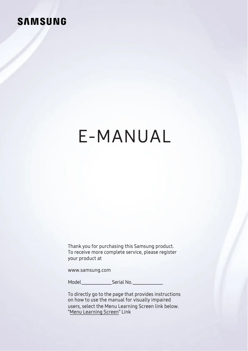 Page 1 of the manual User Manual Samsung UA65NU7400K