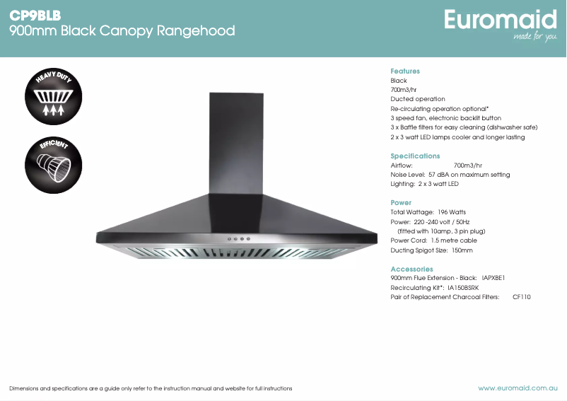 First page image of the manual for CP9BLB