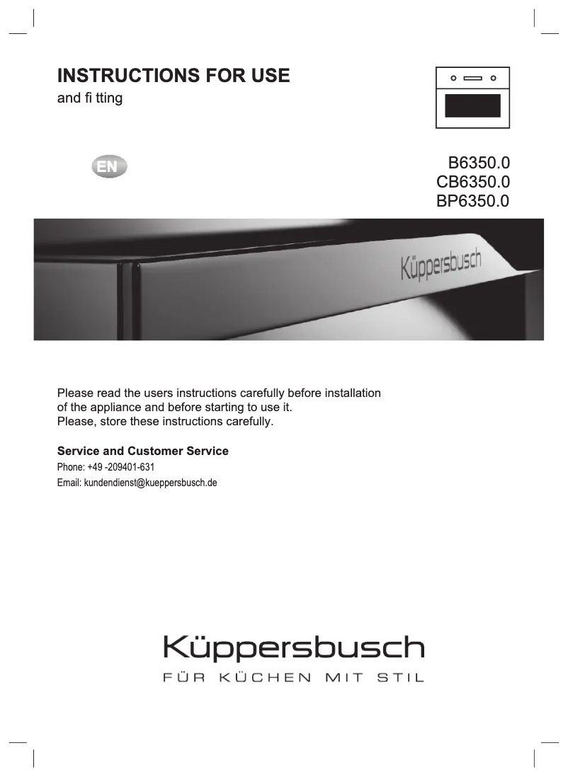 First page image of the manual for B6350.0S1