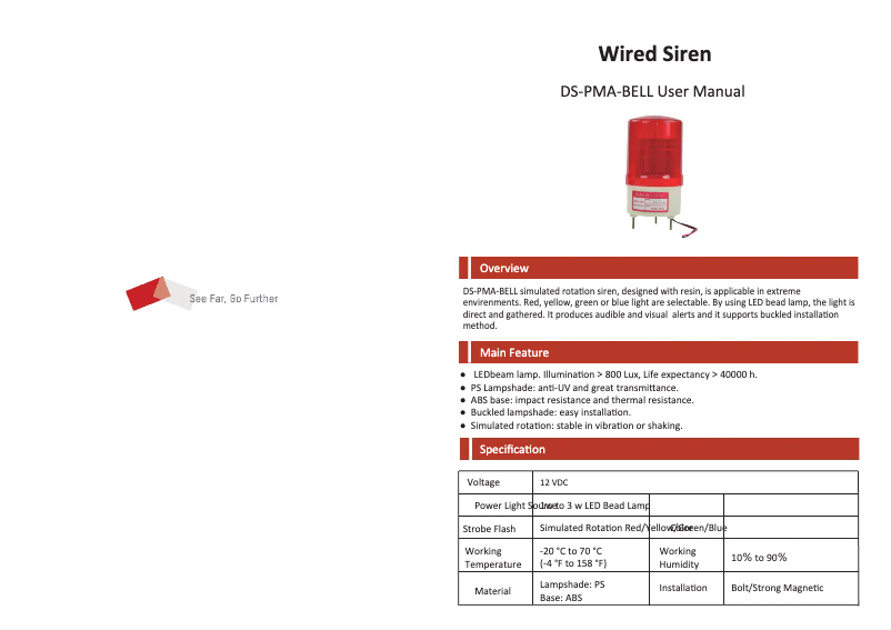 Page 1 of the manual User Manual Hikvision DS-PMA-BELL