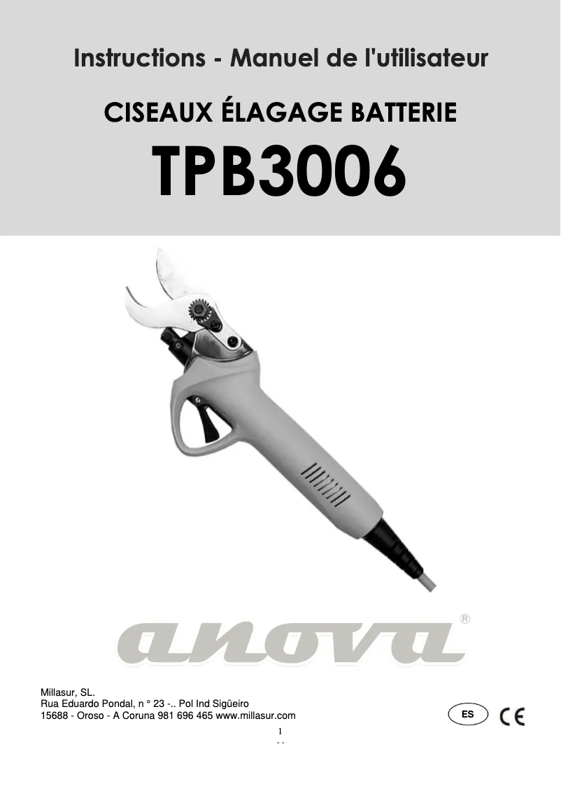 First page image of the manual for TPB3006