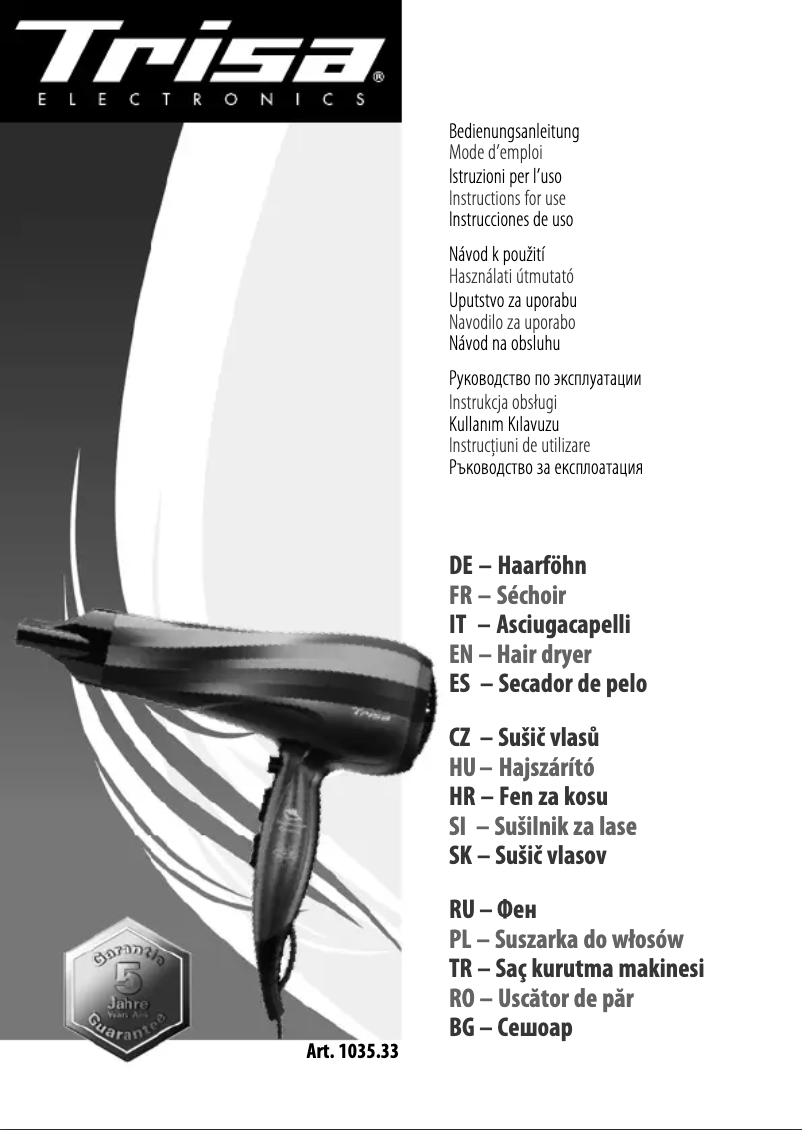 First page image of the manual for Tourmaline Twister 1035.33